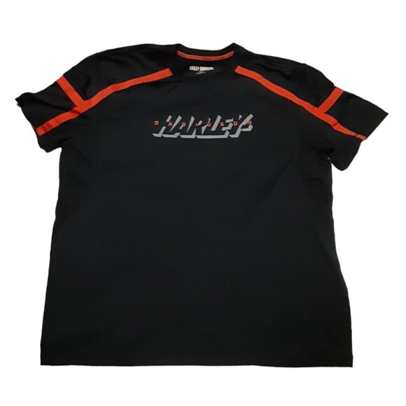 Harley Davidson HD Performance Tee Size XL Moisture Wicking Black/Orange - Picture 1 of 3